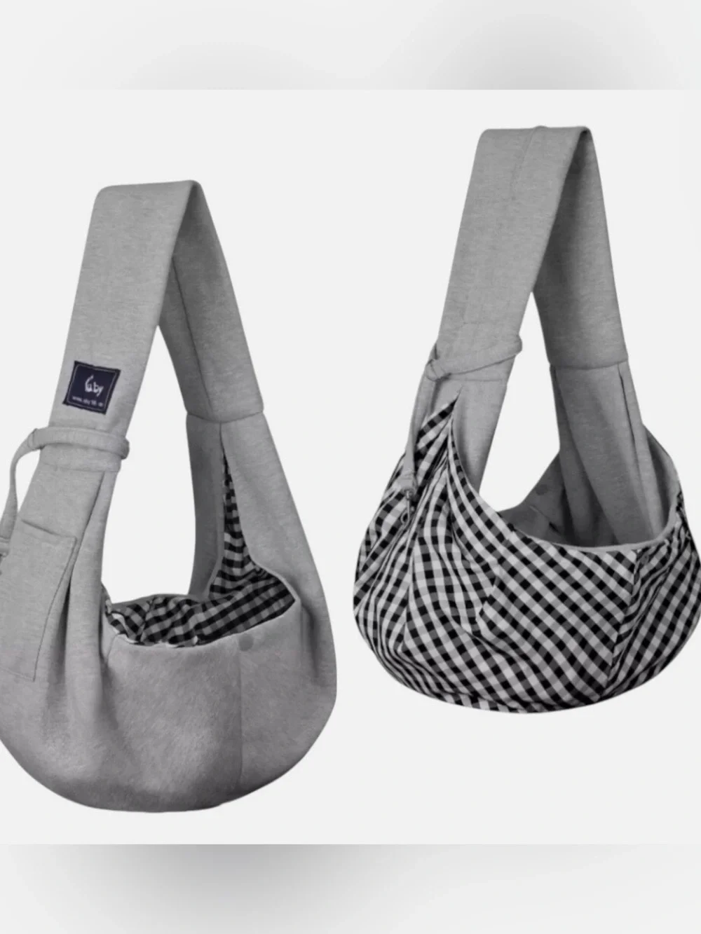 Cuby Dog & Cat Sling Carrier Hands Free Reversible Gray Black & White New